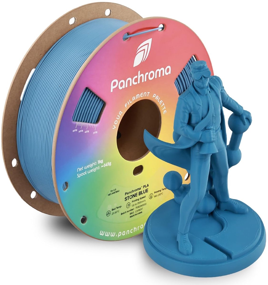 PLA 3D Printfilament - Steenblauw - 1.75mm - 1kg - Hoge Snelheid en Kwaliteit