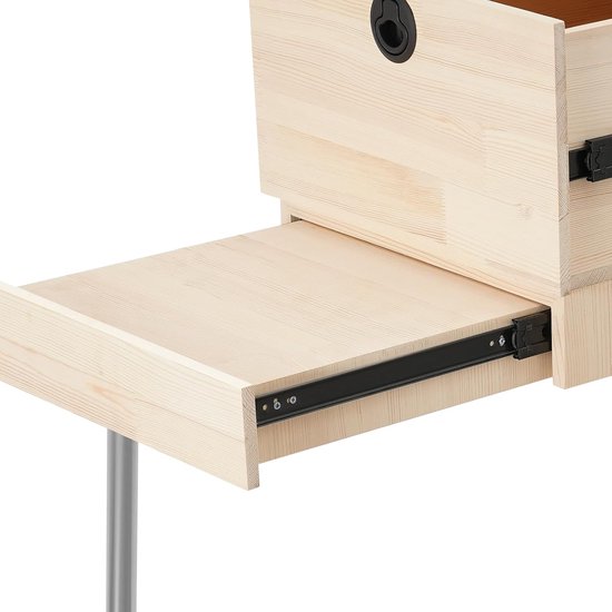 Campingkeuken Inklapbaar - Opbergbox Tafel - Buitenactiviteiten Kamperen - Verstelbare Steun - 60 X 45 X 35cm - Beige — afbeelding 3