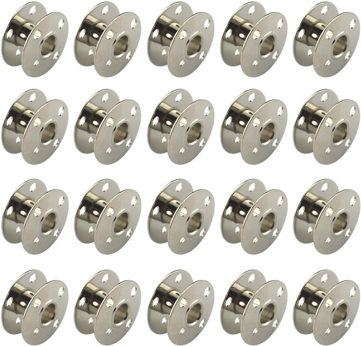 Metal Spoelen Set - Naaimachine Onderdelen - Naaiwerk - Duurzaam Metaal - 20 Stuks - Zilverkleurig