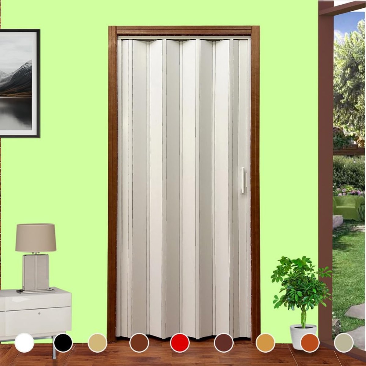 Op Maat Te Zagen Vouwdeur PVC In Diverse Kleuren - Hoogte 220 cm - Eenvoudig Zelf te Monteren
