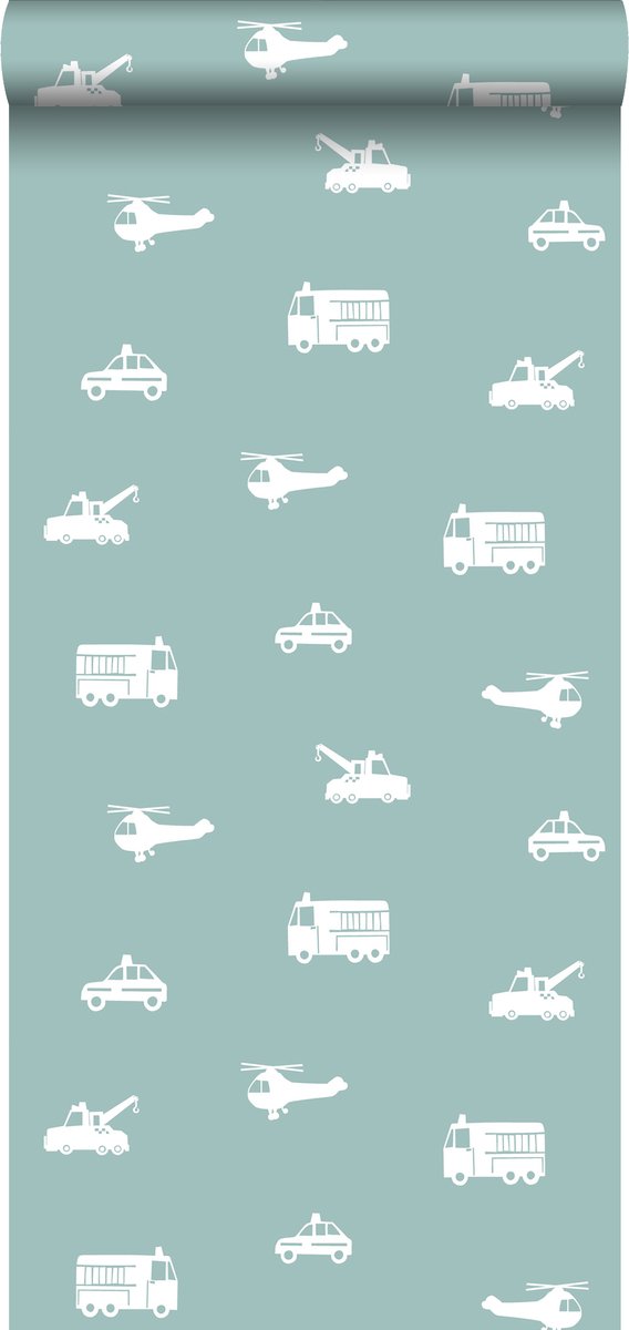 Proefstaal Walls4You behang voertuigen blauw - 26,5 x 21 cm - 935284-S
