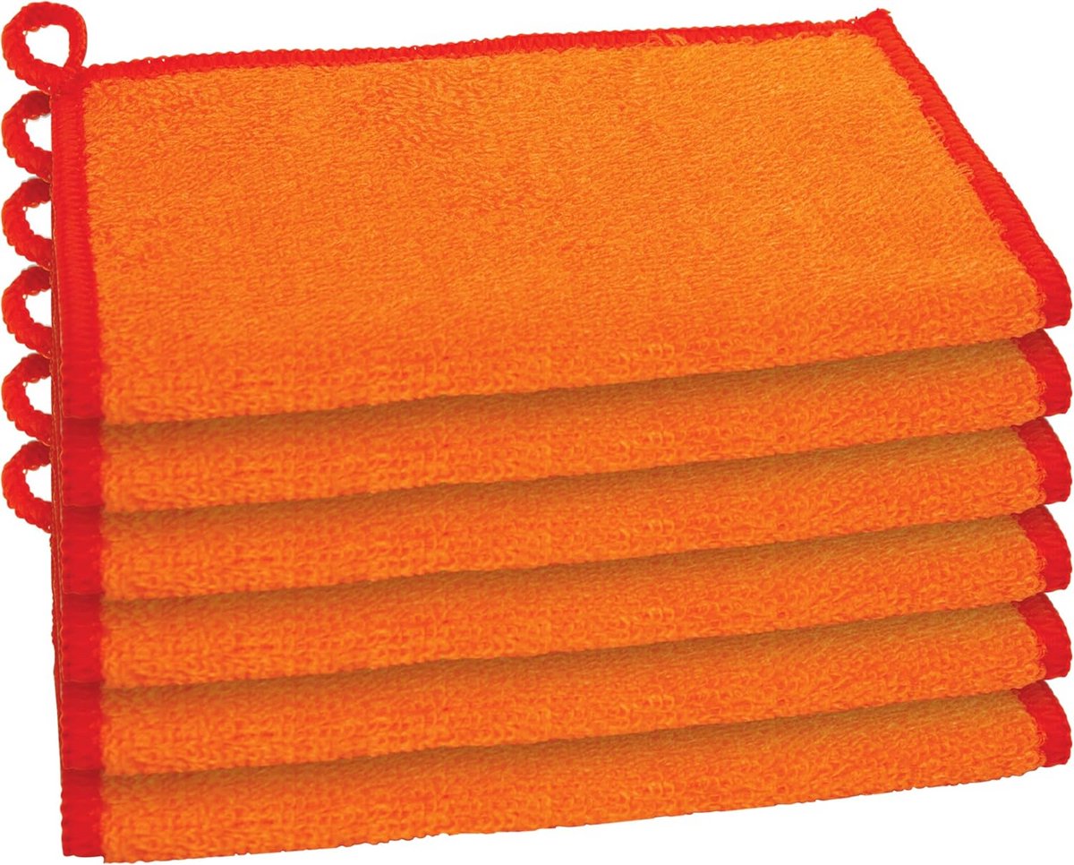 Natuurlijke Keuken Wasdoeken van Bamboe - Herbruikbaar, Absorberend, Hygiënisch, Sneldrogend - 6 Stuks