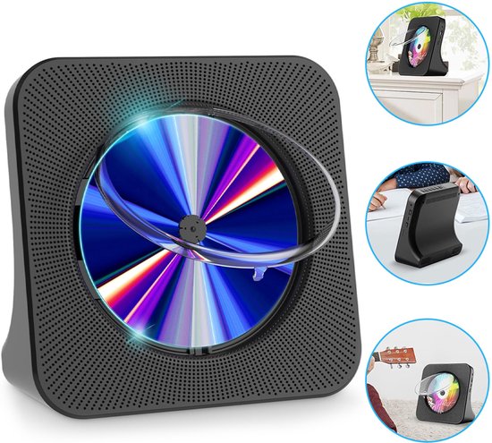 Draagbare CD-Speler - Bluetooth - CD-Speler - Kleine Luidspreker - USB-Lezer - FM-Radio - Timer - LCD-Display - Stofhoes - Kindercd-Speler Afspelen met Hoofdtelefoonaansluiting - CD/Bluetooth/FM/AUX/USB - 5 Modi — afbeelding 3