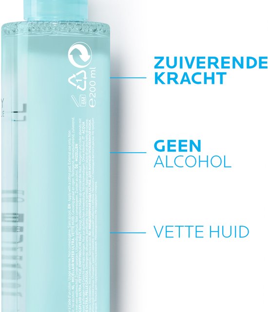 La Roche-Posay Effaclar Micellair Water - Gezichtsreinigingsmiddel - voor een vette huid en Acne - 200ml