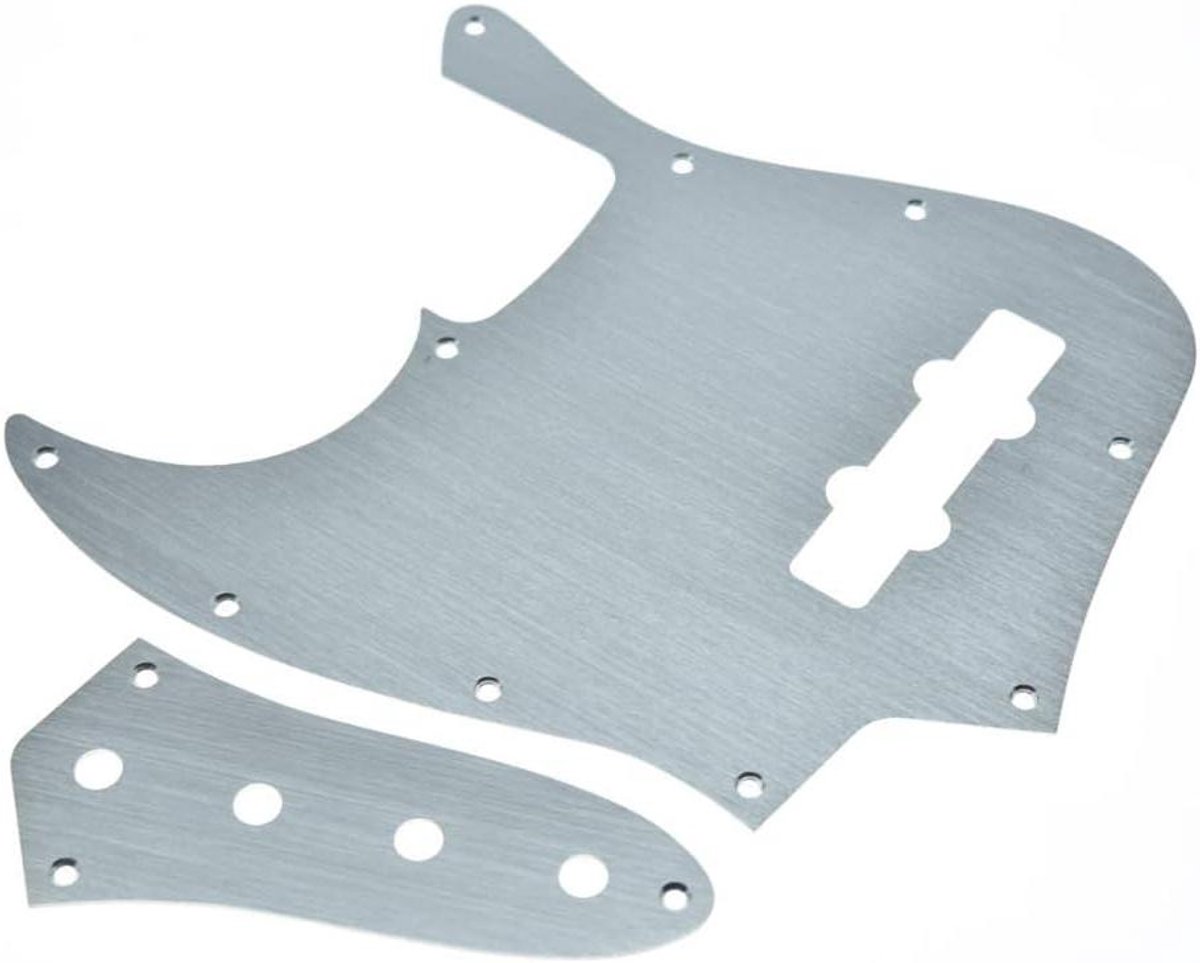 Aluminium Slagplaat Jazz Bas 4 String - JB Controleplaat en Schroeven - Zilverkleurig
