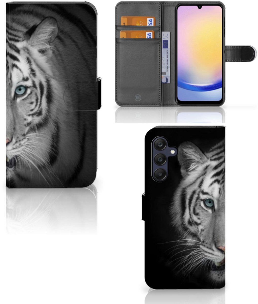 Samsung Galaxy A25 Telefoonhoesje met Pasjes Tijger