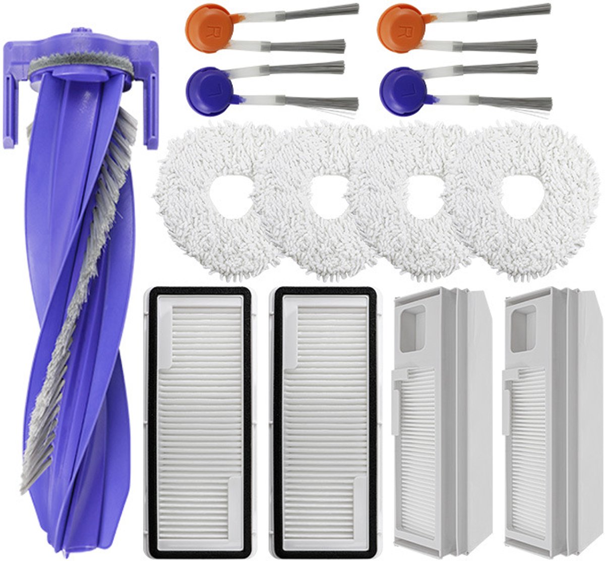 Geschikt voor Accessoires voor de Narwal/J5 robotstofzuiger - Rolborstel - Zijborstel - Filter - Reinigingsdoek - Stofzuigerzak