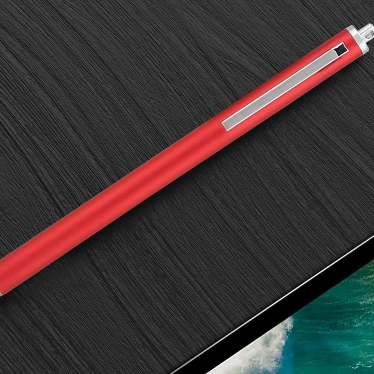 Universele touchscreen pen voor tablet en smartphone - precisie stylus pen in rood