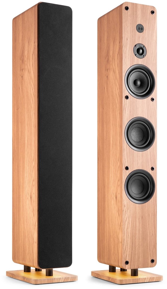 HiFi speakers - Audizio ARCO - Actieve speakers met DAB radio - Bluetooth pairing - 320W - Houtlook