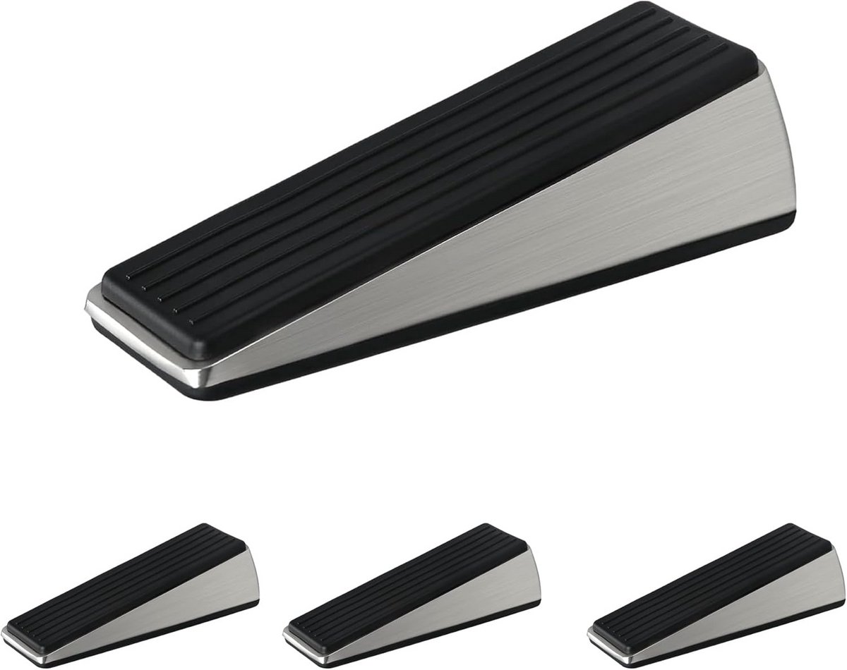 4 Stuks Robuuste Deurstoppers van Hoogwaardige Legering en Rubber voor Diverse Deuren