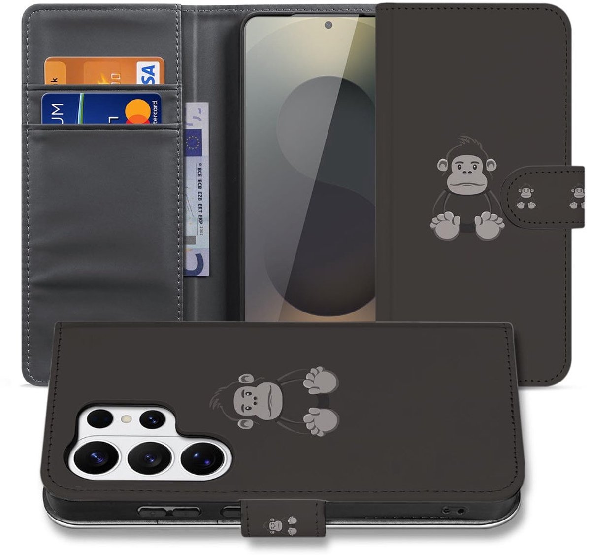 Portemonnee hoesje Samsung Galaxy S26 Ultra Gorilla Bruin met Magnetische sluiting