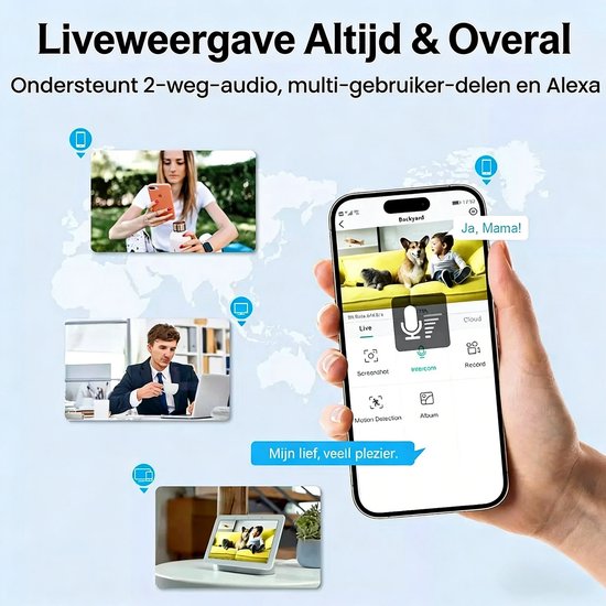 TWUFY Solar Camera - Beveiligingscamera Draadloos Buiten - Buiten Camera met Nachtzicht - Buiten Camera met Zonnepaneel - Bewakingscamera voor Buiten - Beveiligingscamera Buiten - 4MP Ultra HD - Met wifi en App - 4 Stuks van Merkloos — afbeelding 3