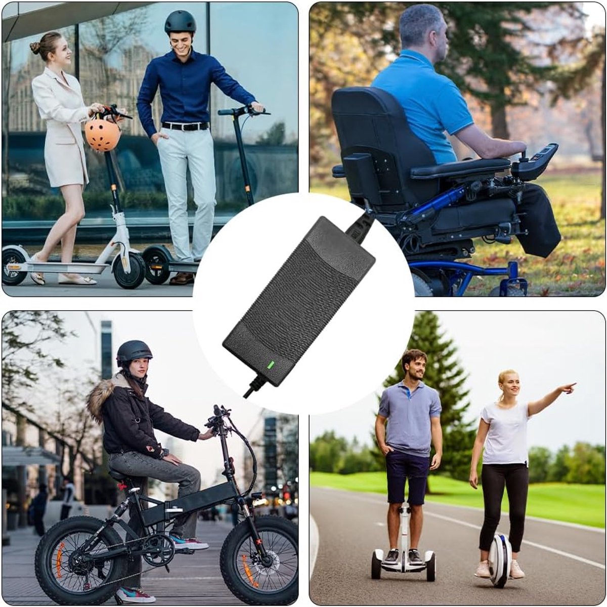 Vaileal Hoverboard Oplader 42V 2A – 3-polig, Voor Elektrische Steps En Balance Boards