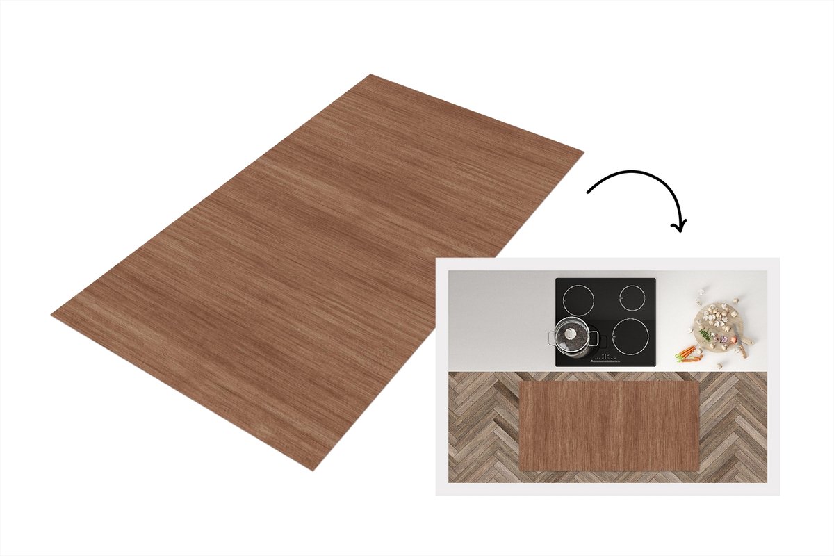 KitchenYeah Keukenloper 120x60 cm - Keukenmat vinyl Hout - Boomstronk - Patronen - Keukenmatten loper - Keuken vloerkleed tapijt