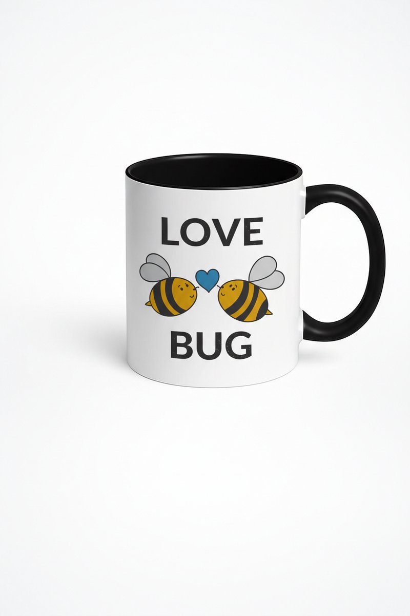 Mok Love Bug met Schattige Bijtjes en Hart - Perfect Cadeau voor Liefdevolle Momenten