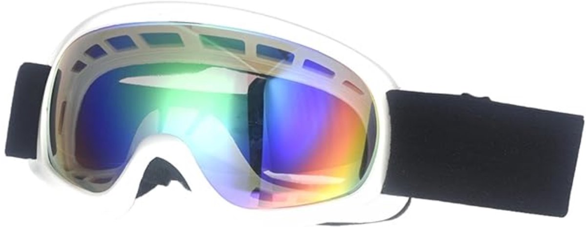 Goodivery ® Snowboardbril voor jongeren en kinderen UV-bescherming anti-condens comfortabel en warm zachte sneeuwbril voor verjaardagen Kerstmis Nieuwjaar en Pasen Wit