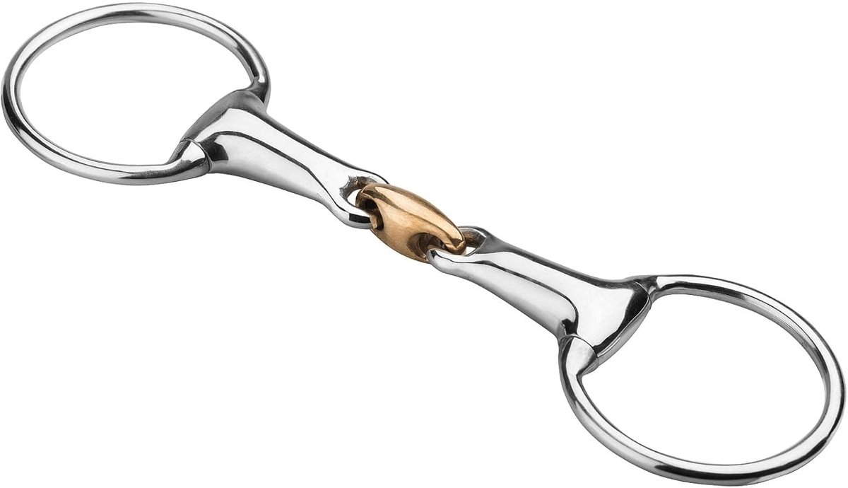 Olijfkopbitje - Dubbel gebroken - Paardrijden - Koperen verbinding - 21 mm dik - Metaal