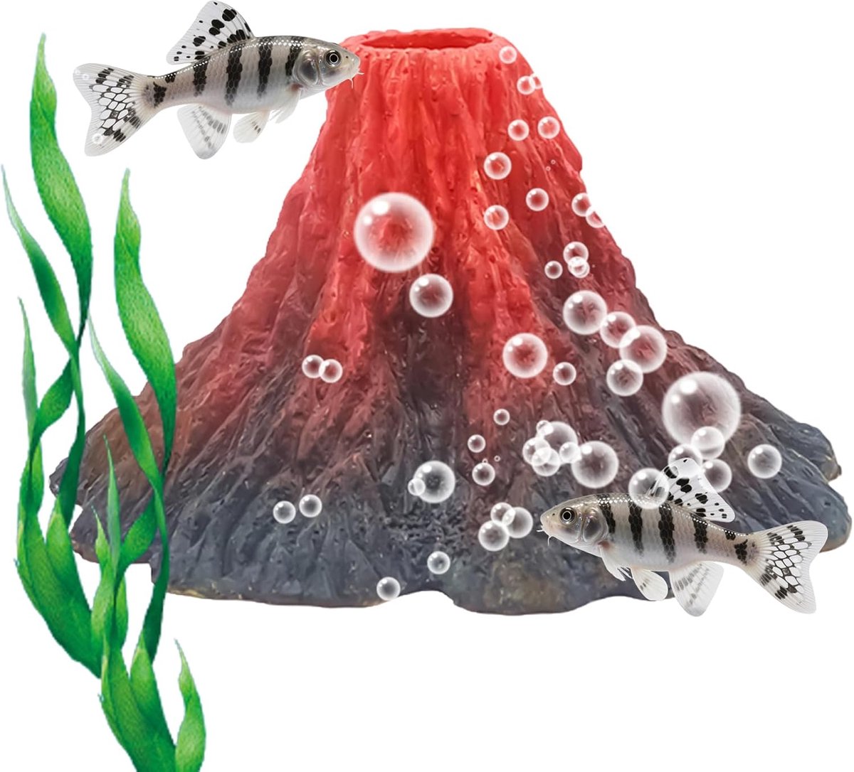 Aquarium Decoratie - Visbak Ornament - Onderwater Landschap - Realistisch Vulkaan Ontwerp - 17 x 16 x 10 cm