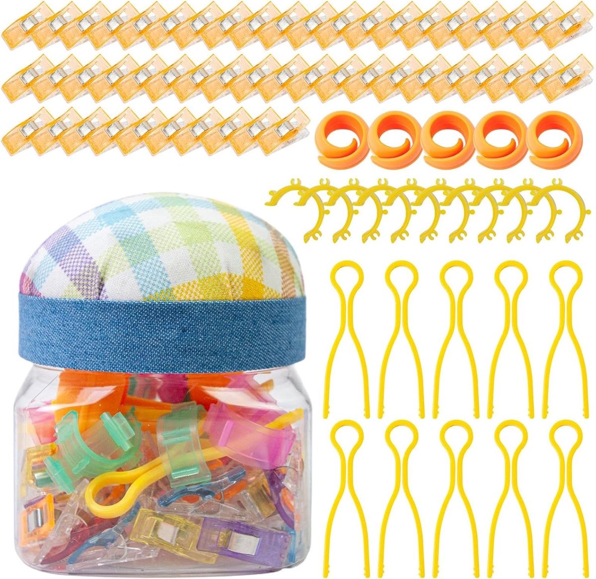 Naaiclips Set - Stoffen Clips - Knutselen en Naaien - Compleet met Organizer - 1199 x 1001 cm