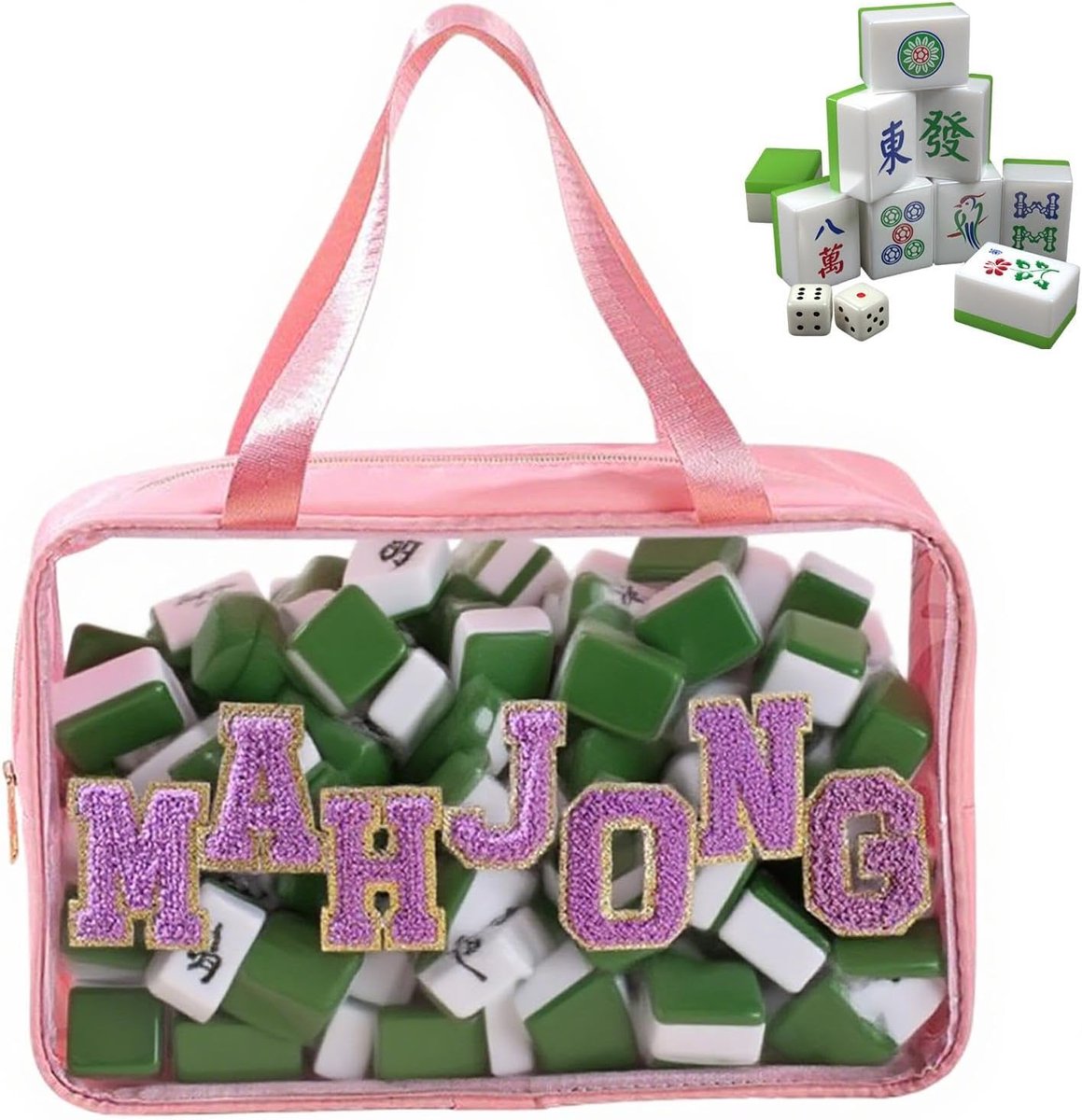 Mahjong Tas - Opbergtas Spel - Spelavonden Organiseren - Met Rits Sluiting - 32x9x21.5 cm