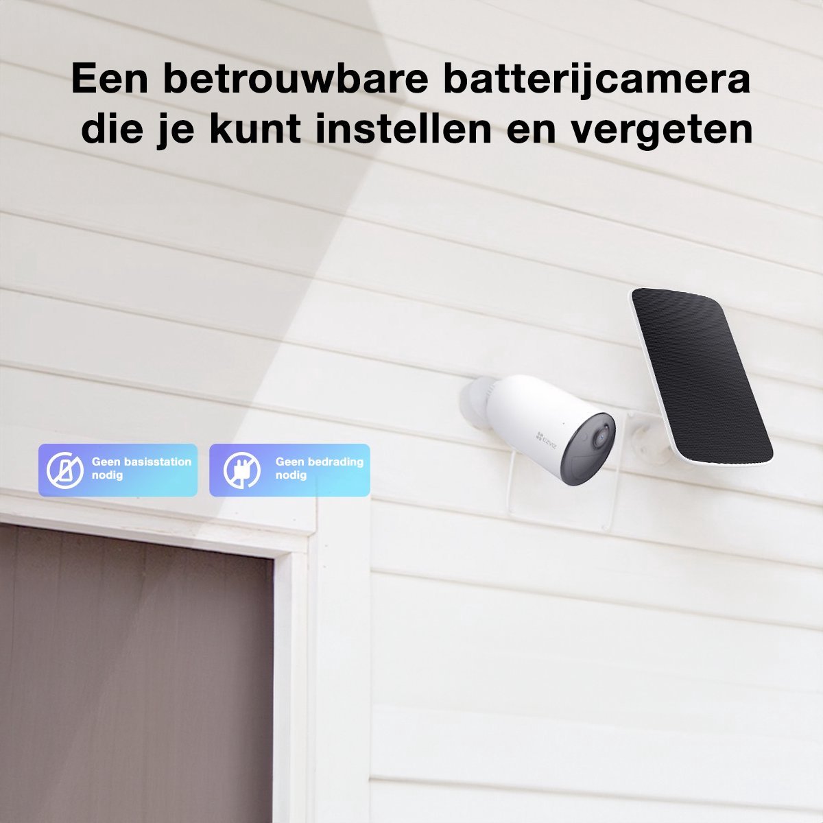 EZVIZ C3W Color Night Vision 1080P Beveiligingscamera, WiFi 2.4Ghz, Sirene en Lichtalarm, Nachtzicht in Kleur, 2-Way Audio, High-dB Luidsprekers, Werkt met Alexa & Google Home, Wit