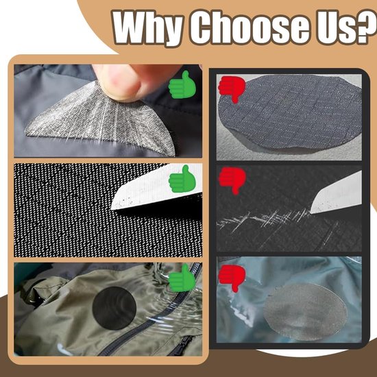 Reparatiepatches Kleding - Zelfklevend Nylon - Snelle Kledingreparatie - Waterdicht Scheurbestendig - 4 Stuks 2 Maten - Zwart van Merkloos — afbeelding 2