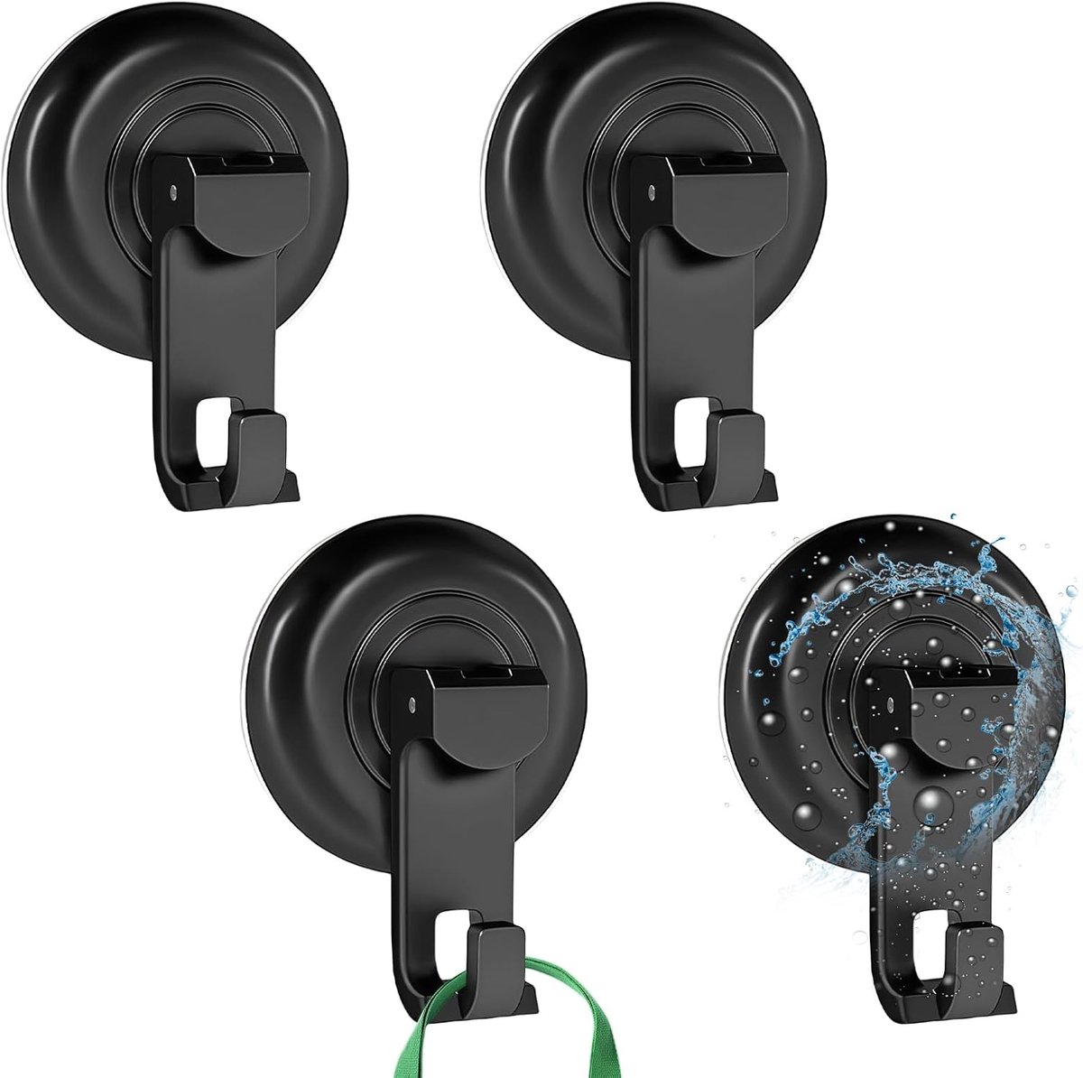 Zuignaphaken - Vacuümhaken - Badkamer Keuken - Extra Sterke Grip - XL - Zwart
