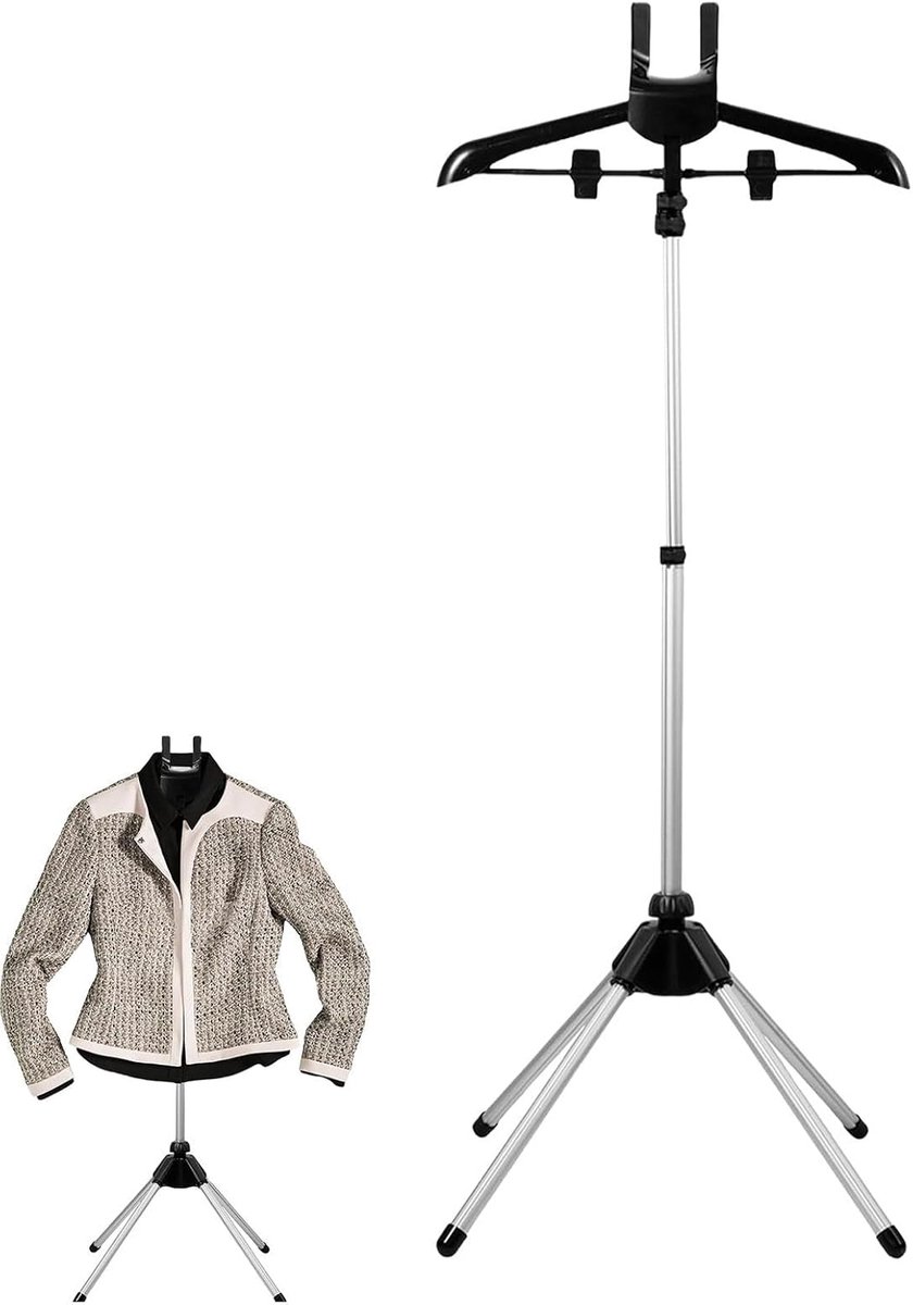 Stoomrek Kleding - Stoomhouder - Kleding Stomen - In Hoogte Verstelbaar - 45x15x13cm - Zwart