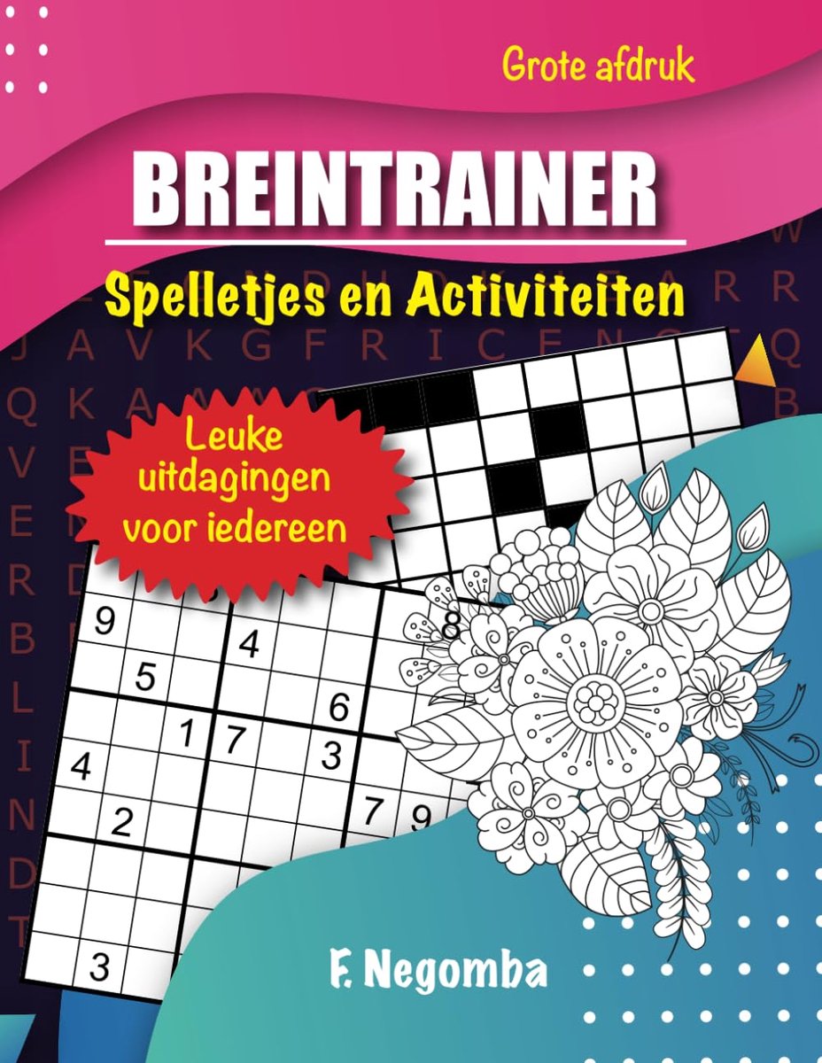 Brein Trainer - Puzzelboek Spelletjes - Mentale Uitdaging - Ruime Puzzel Keuze - 21.59 x 27.94 cm