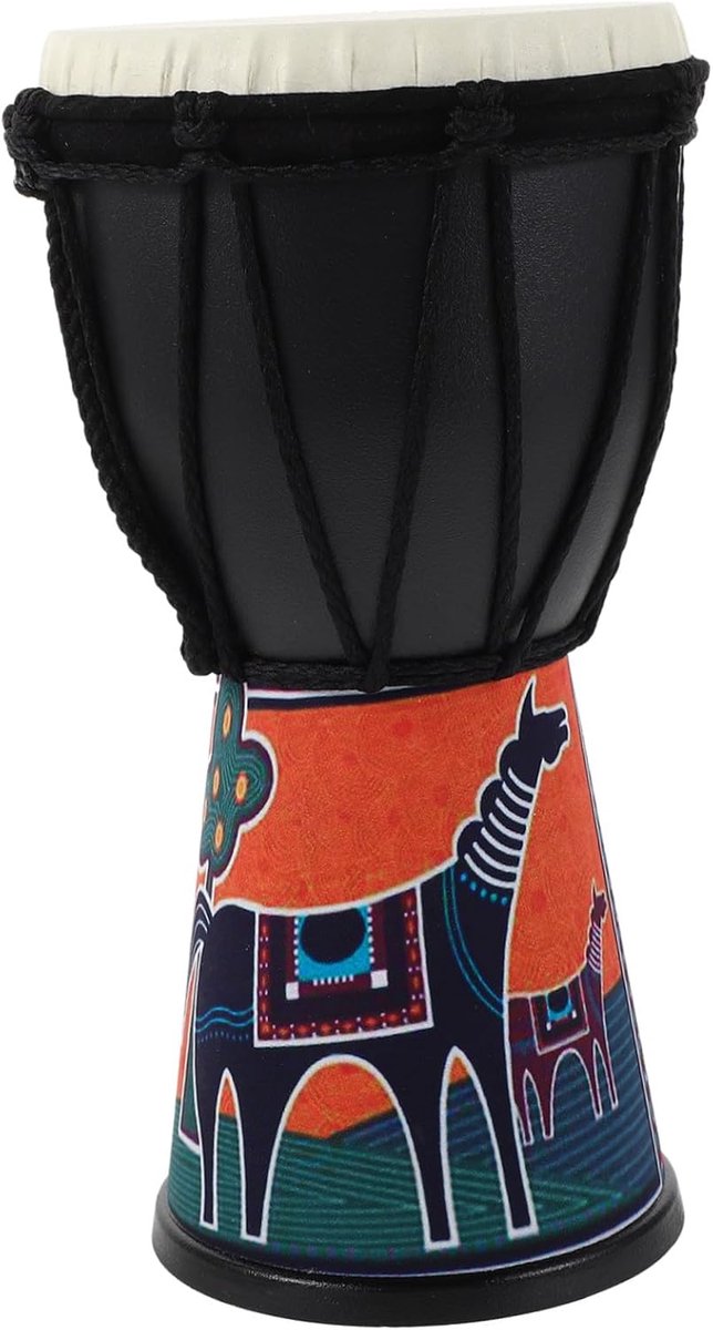 Kinder Drum - Hand Percussie - Muzikaal Spel - Echt Geitenvel - 20x10x10 cm - Multicolor