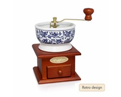 Handmatige Koffiemolen – Retro Design – Keramische Maalschijf – Houten Koffiemolen – 12 x 12 x 21 cm