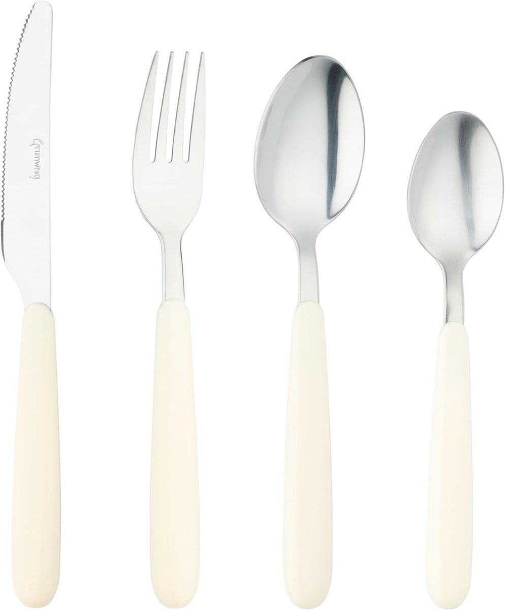 Bestekset 16-delig - Eetgerei Set - Dagelijks Gebruik - Vaatwasserbestendig - 4 Persoons - Wit