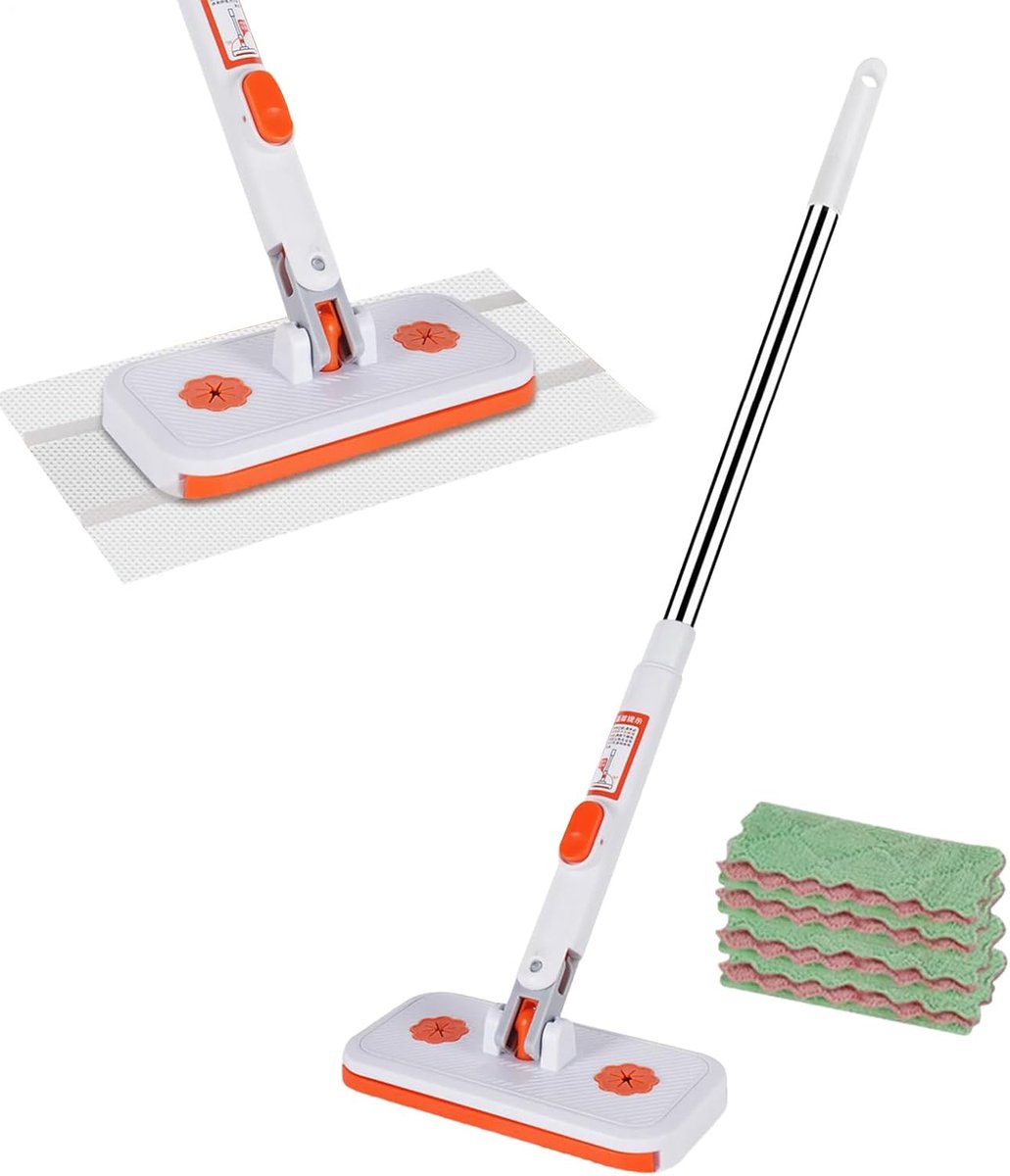 Vloermop - Platte Mop - Efficiënt Schoonmaken - Afneembare Clipkop - 33.86 inch