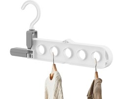 Wandkledingrek - Opvouwbare hanger - Ruimte organiseren - 360 graden draaibaar - 25.5 x 13.5 cm