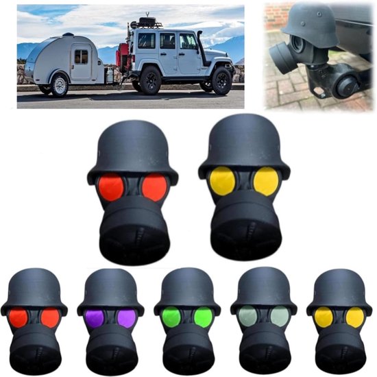 KXVXXV Grappige Gasmasker Trekhaakkap 50 Mm – Beschermkap Voor Trekhaak, Stofdicht & Waterdicht, Rood