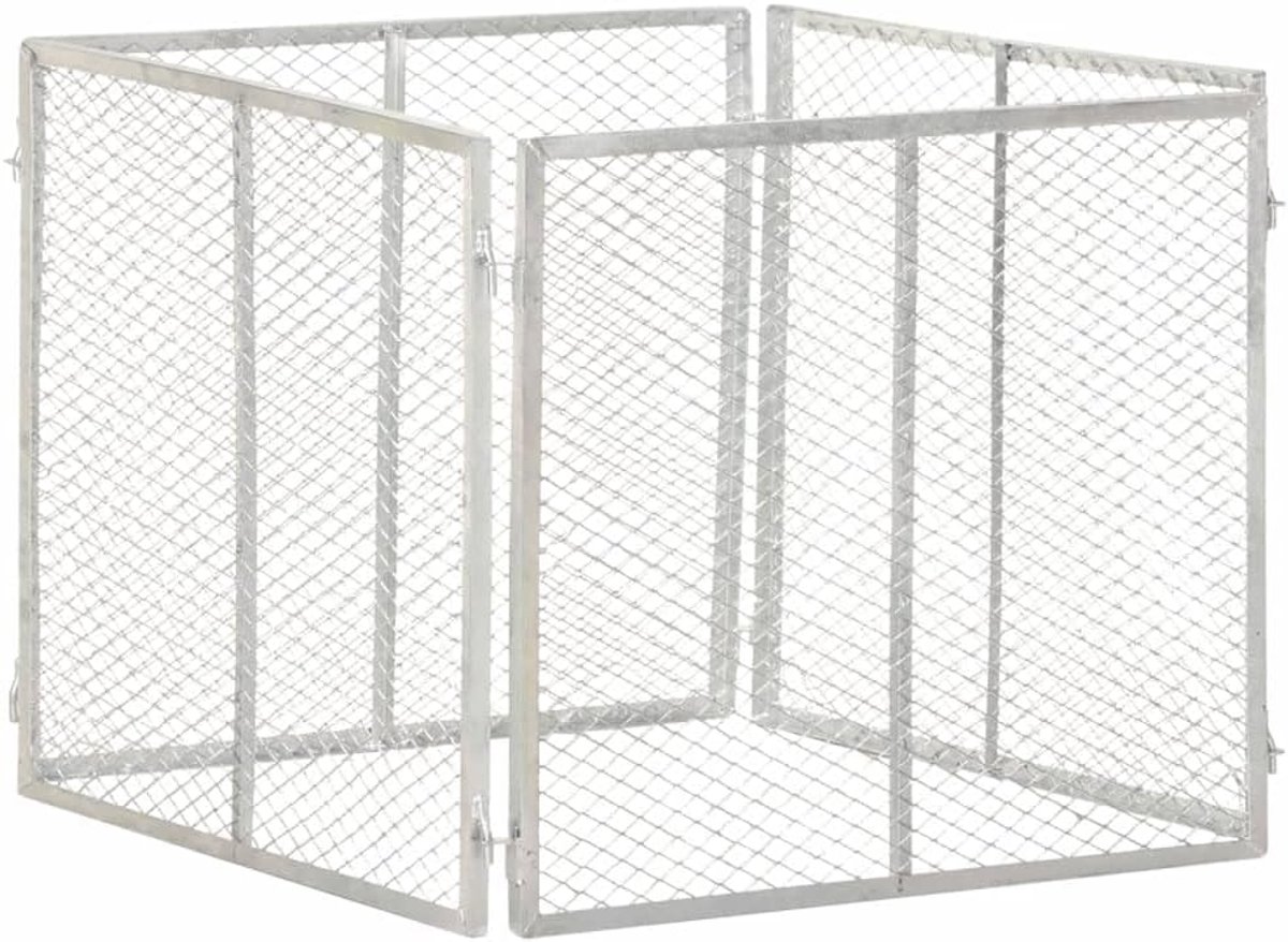Tuincompostbak - Compostvat Afvalbak - Afval Verwerken - Goede Luchtcirculatie - 85x85x70cm - Zilverkleurig