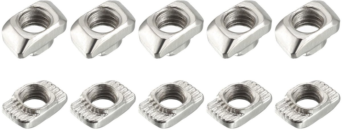 Allecto - T-Groove Nuts - Carbon Steel - Hammer Head Attachment - Aluminum Extrusion Profile - Series 2020 - Metaalbewerkingsaccessoire - Bevestigi...