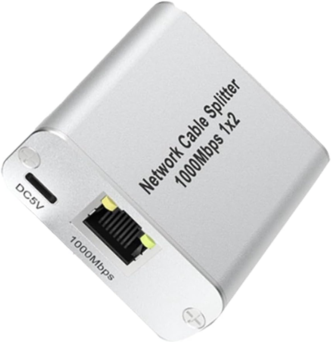 Ethernet Splitter - Netwerk Adapter - Internet Verdelen - Hoge Snelheid Gigabit - 11 x 10 x 3 cm - Zilver