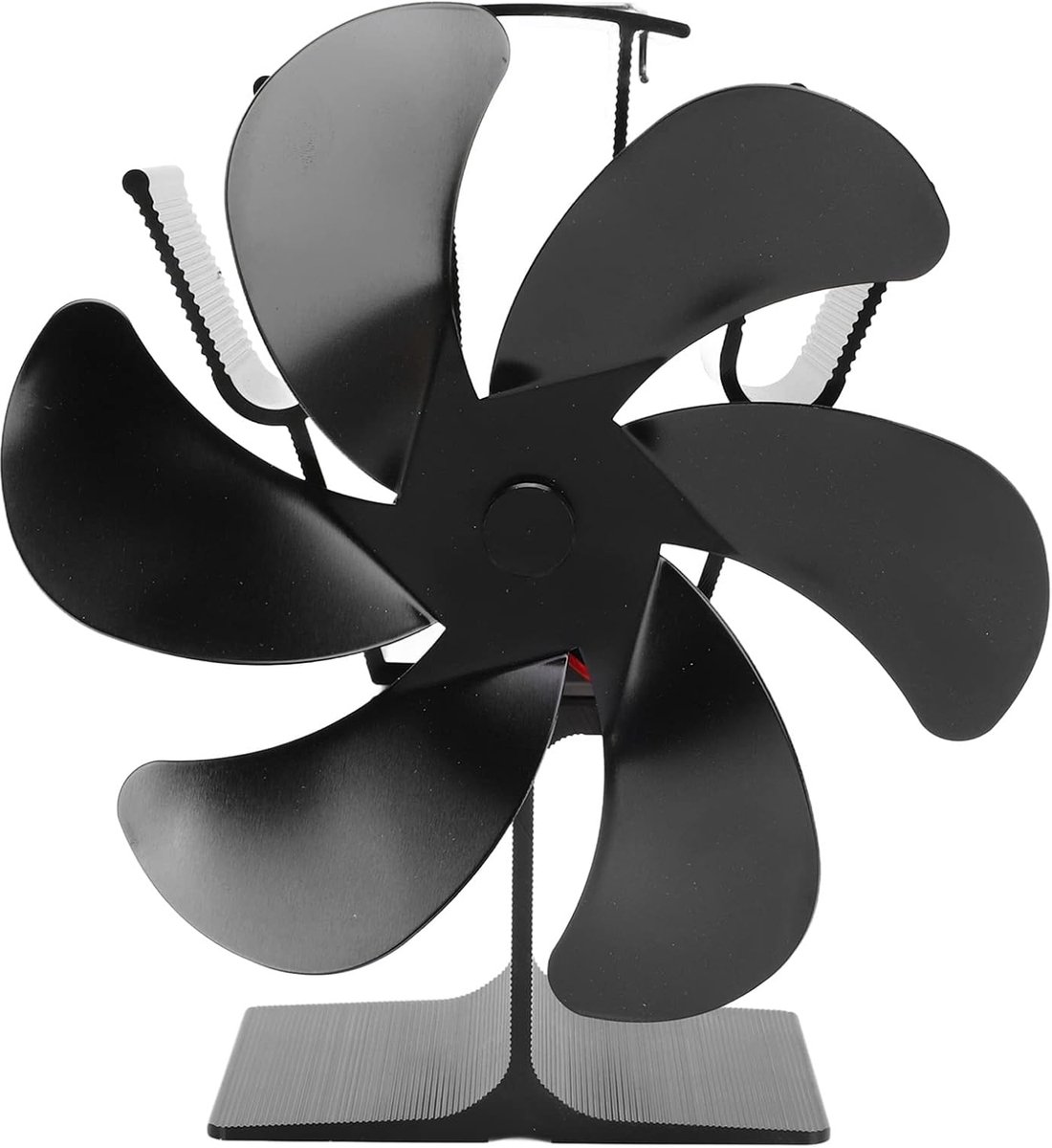 Warmtegestuurde Ventilator - Haard Ventilator - Efficiënte Warmte - Zelfstartend 6 Bladen - Diameter 16.5 cm - Zwart