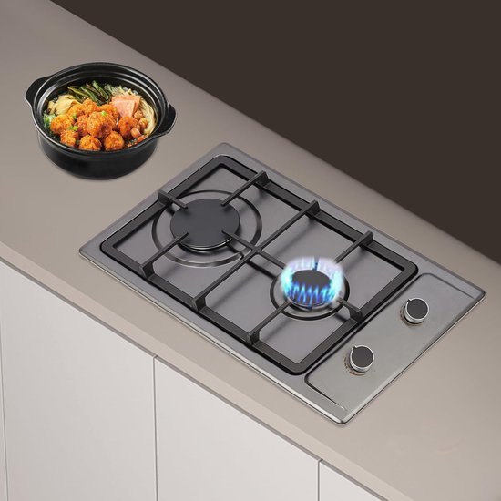 Gasfornuis 2 Branders - Draagbare Kookplaat - Buiten Koken - Inclusief Slang Ventiel - 51 x 31 x 10 cm — afbeelding 2