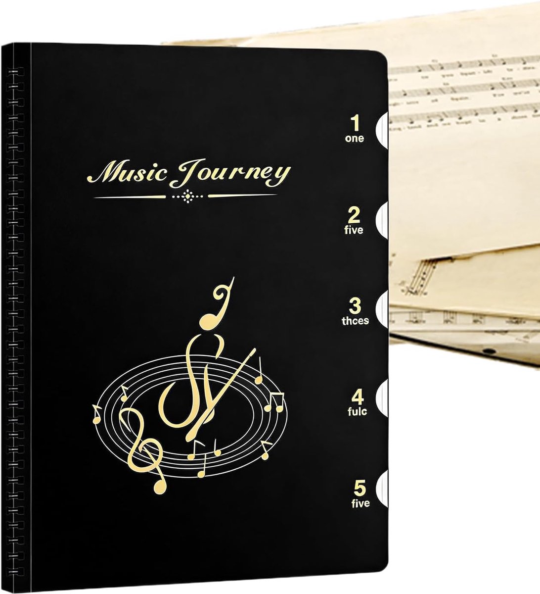 Bladmuziek Map - Documenten Organizer - Muziek Opslag - Transparante Bladen - A4 Formaat - Zwart