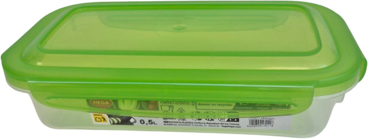 1x Voorraad/vershoudbakje 1,5 liter transparant plastic/kunststof - Kiev - Luchtdicht/hermetisch afgesloten vershouddoos bakje - Mealprep - Maaltijden bewaren