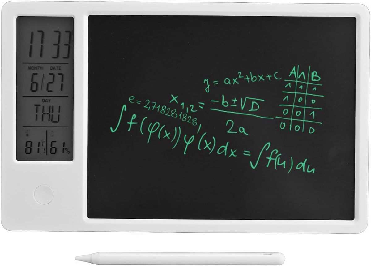 LCD Schrijftablet - Digitaal Notitieblok - Notities Maken - Geïntegreerde Klok - 10 Inch - Zwart