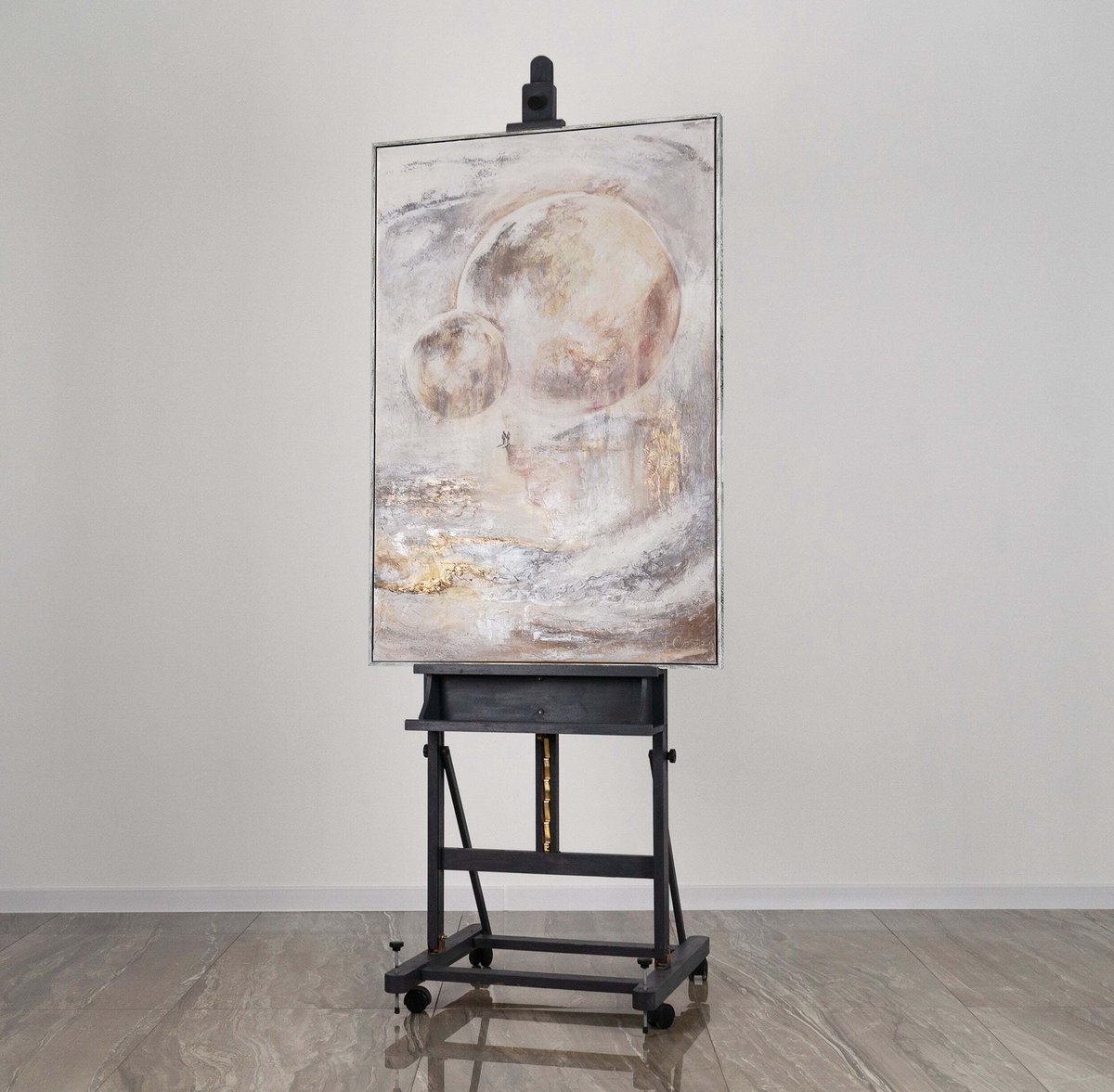 YS Canvas schilderij 140x100 cm handgeschilderd sterrenverbinding kosmisch – YS-Art Gallery – Mysterieuze wanddecoratie voor woonkamer – Modern schilderij voor hal Antik