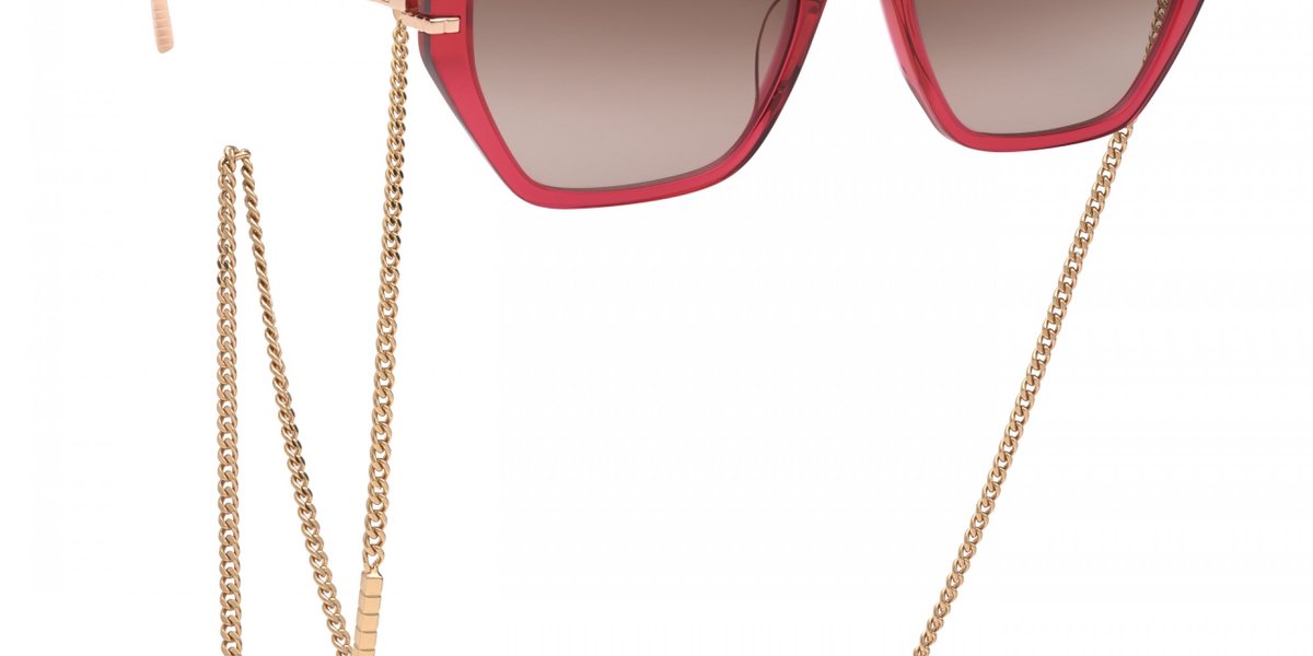 Chopard IKCH370 Rosso trasparente lucido 57/19/135 WOMAN Zonnebrillen