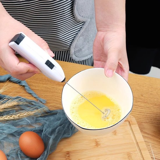 Krachtige handmelkschuimer - Ultrasnelle elektrische drankblender en -mixer, Geschikt voor koffie, latte, cappuccino, matcha en warme chocolademelk - Wit van Merkloos — afbeelding 2