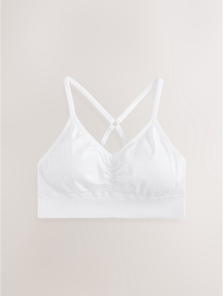 Next Dames - Naadloze sportbeha met bandjes - Wit White