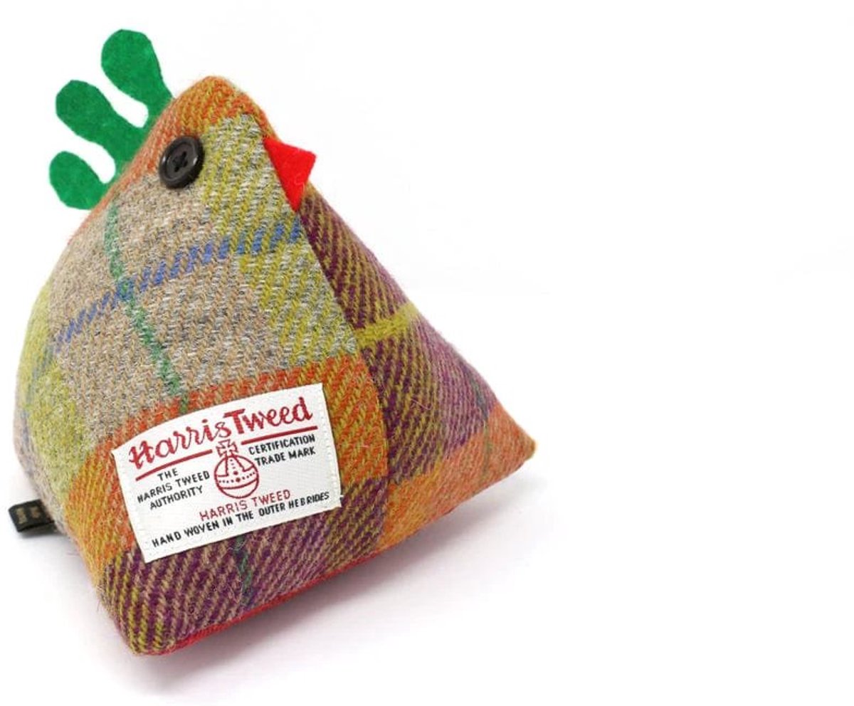 Deurstopper Kip Purple/orange - Harris Tweed - Handgemaakt - Caroline Wolfe Murray Scotland