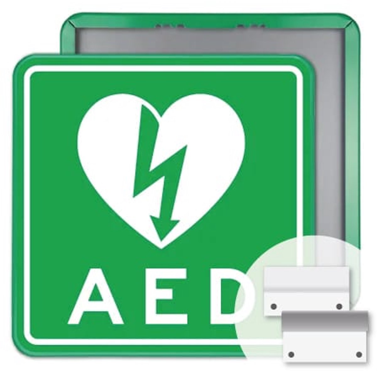 AED II bord 40x40 cm - Bevestiging: Met muur-/ wandmontage beugels