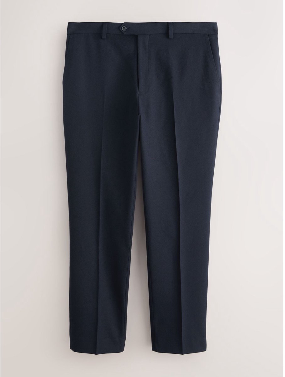Next - Heren - Modieus gesneden, getextureerde broek - Blauw